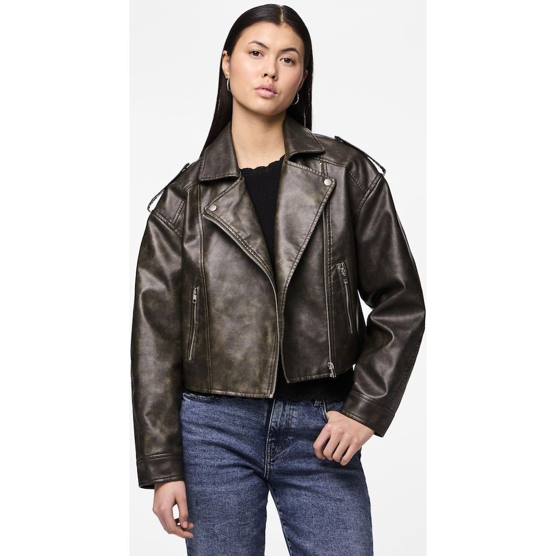 PIECES Striukė moterims, Juoda, Pcamina jackets 3