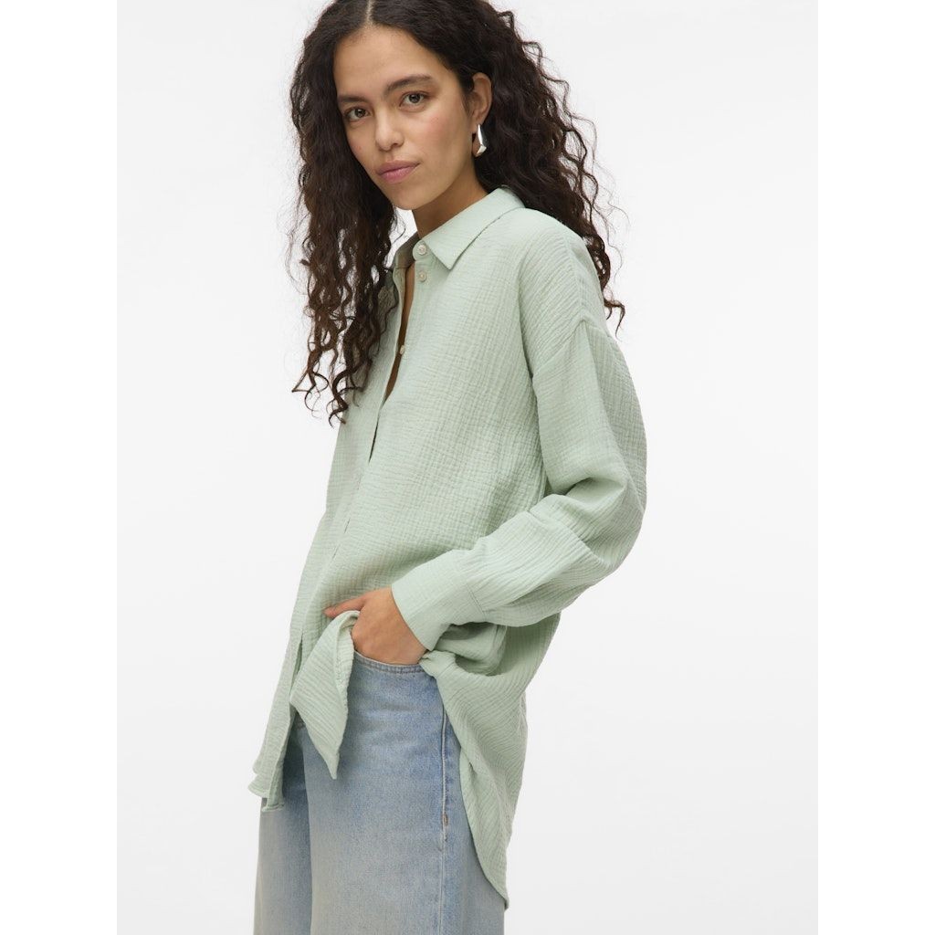 VERO MODA Marškiniai ilgomis rankovėmis moterims, Žalia, Natali loose shirt 3
