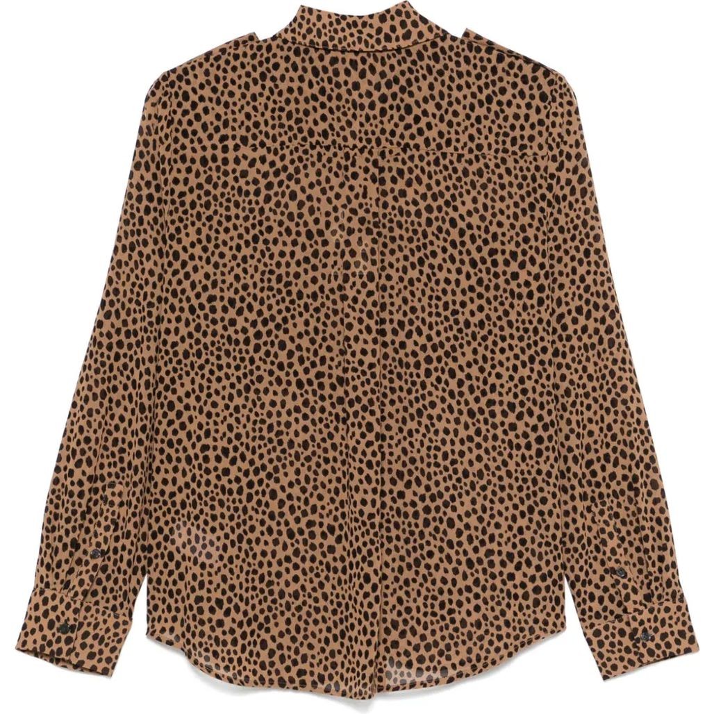 MICHAEL KORS Marškiniai ilgomis rankovėmis moterims, Ruda, Leopard-print shirt 2