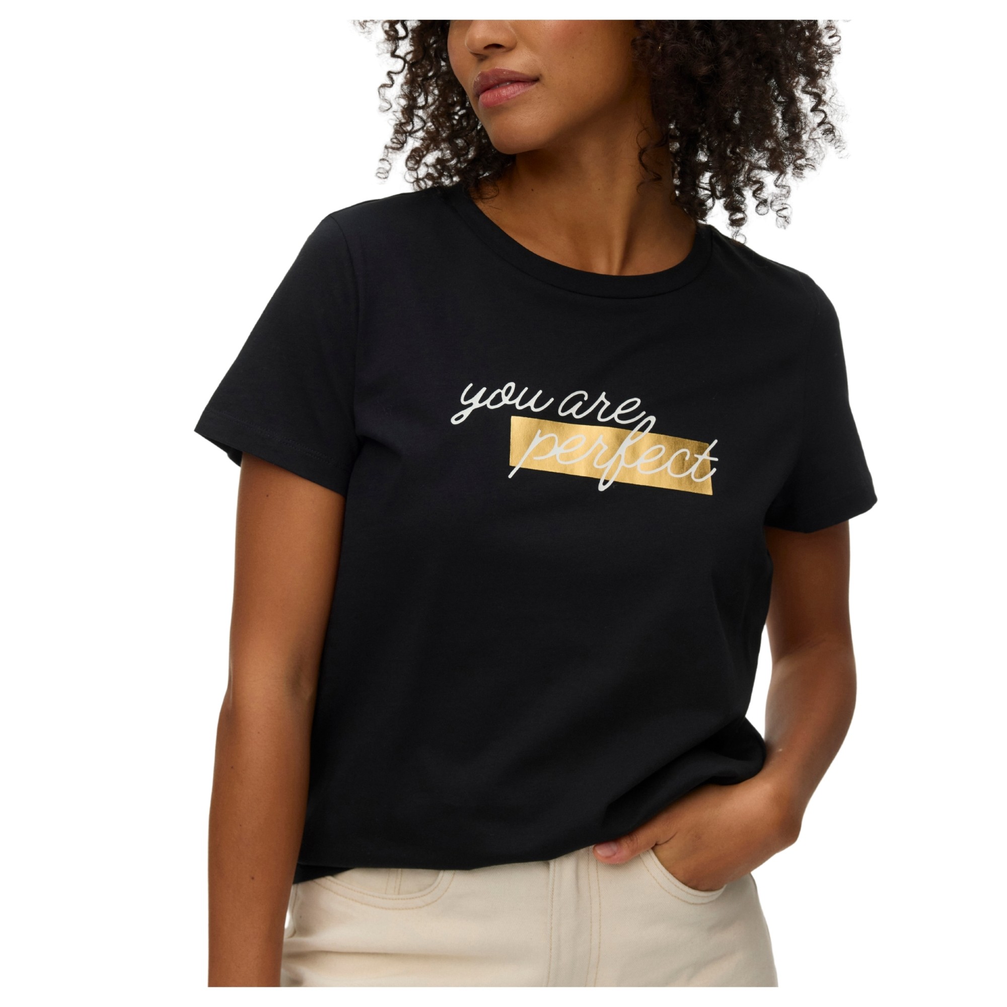 VERO MODA Marškinėliai moterims, Juoda, Dea 1