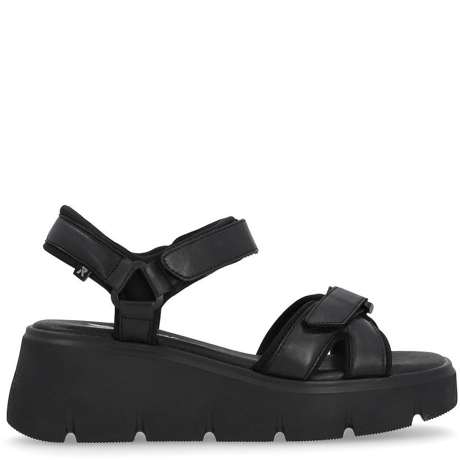 RIEKER Basutės moterims, Juoda, SANDALS 3