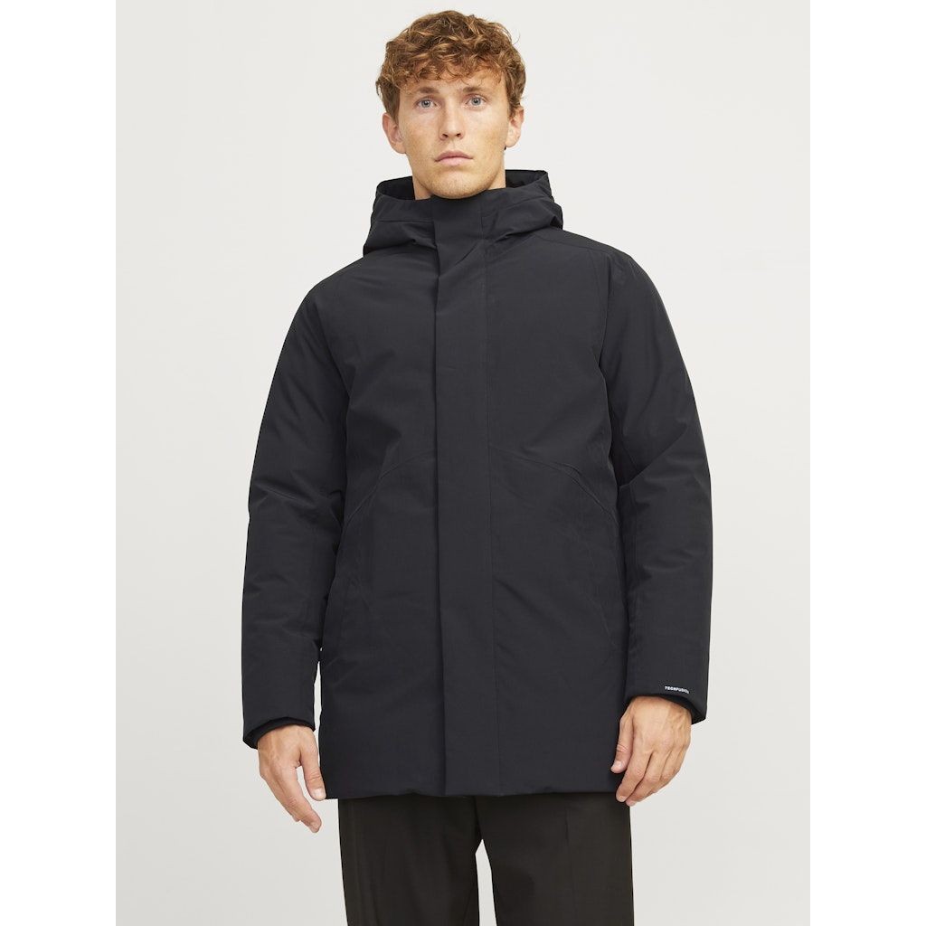 JACK & JONES Pūkinis paltas vyrams, Juoda, Keen parka 4
