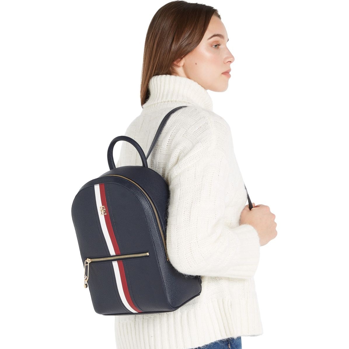 TOMMY HILFIGER Kuprinė moterims, Mėlyna, Emblem backpack 5