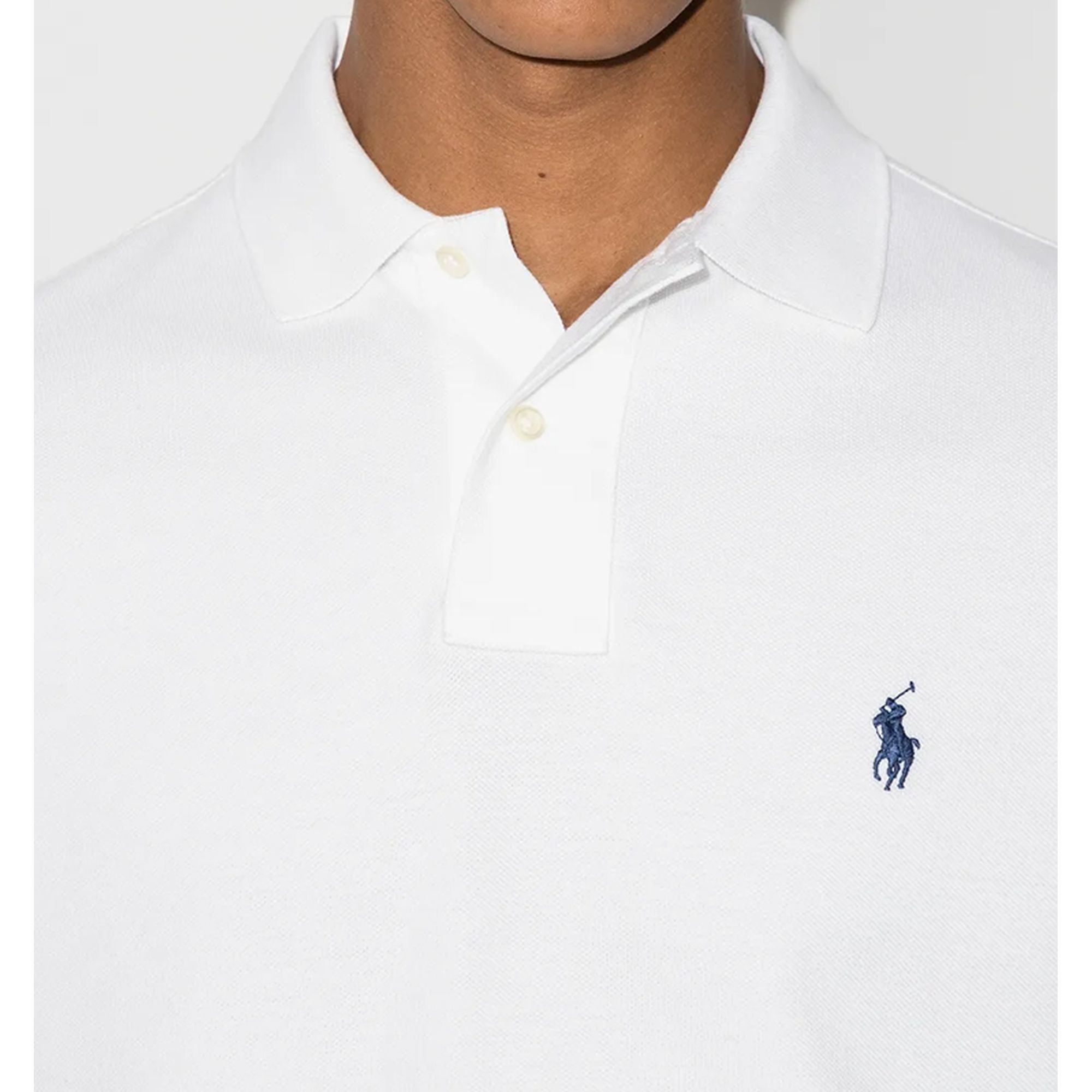 POLO RALPH LAUREN Polo marškiniai trumpos rank. vyrams, Balta, Custom slim fit mesh polo 4