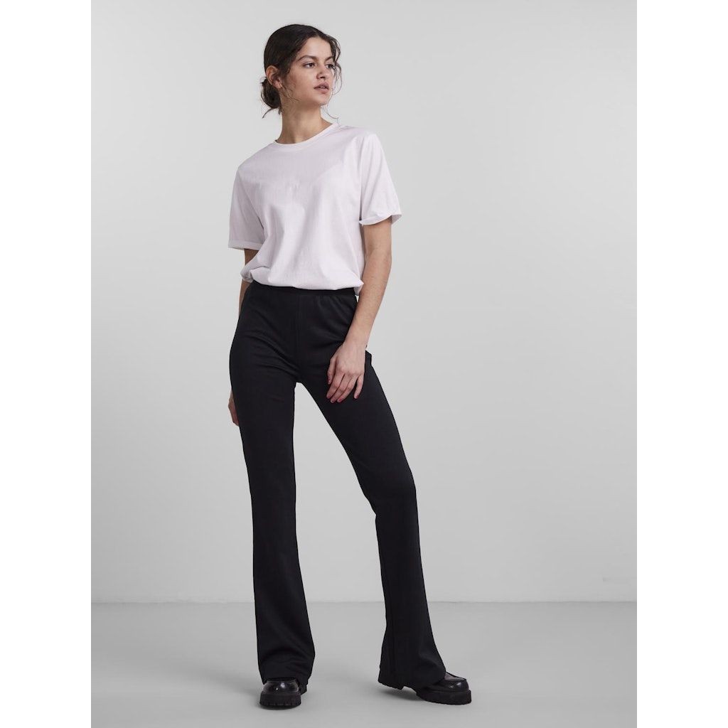 PIECES Kelnės moterims, Juoda, PCOTINE HW FLARED PA 4