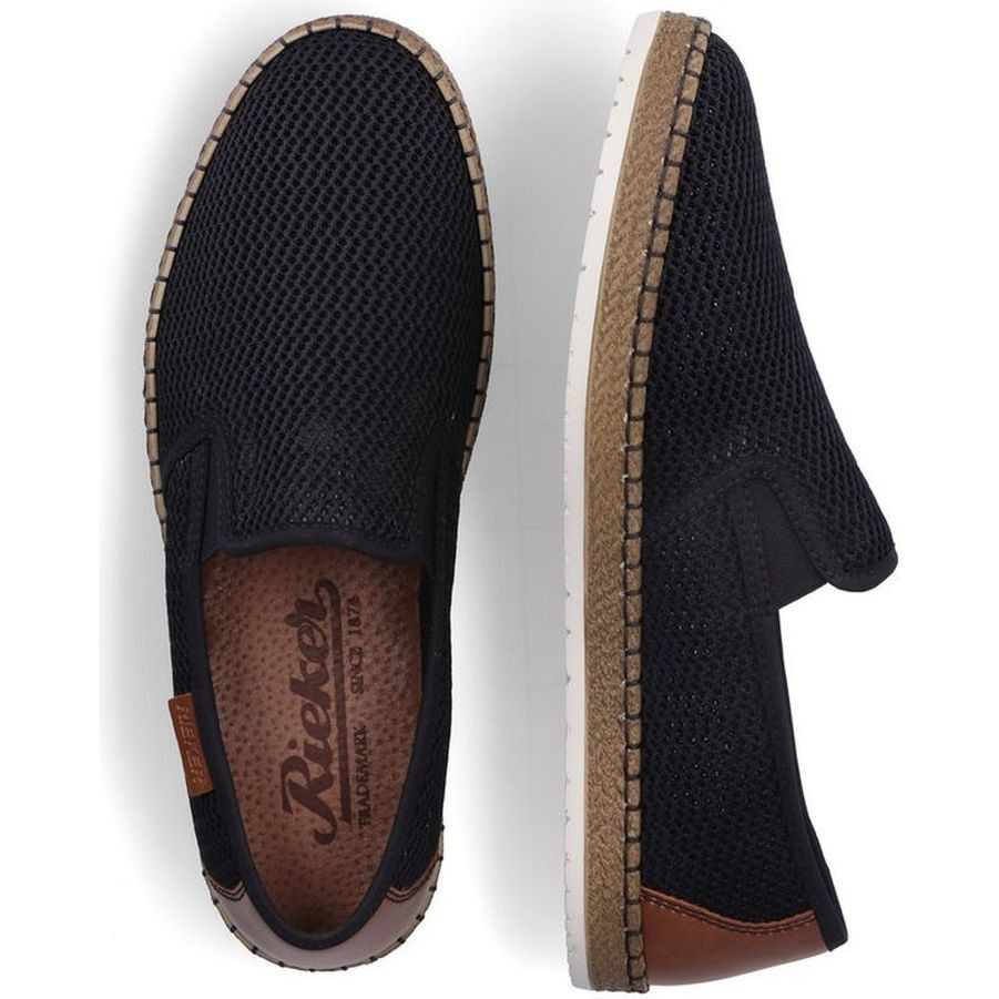 RIEKER Bateliai - vyrams, Juoda, SHOES 8