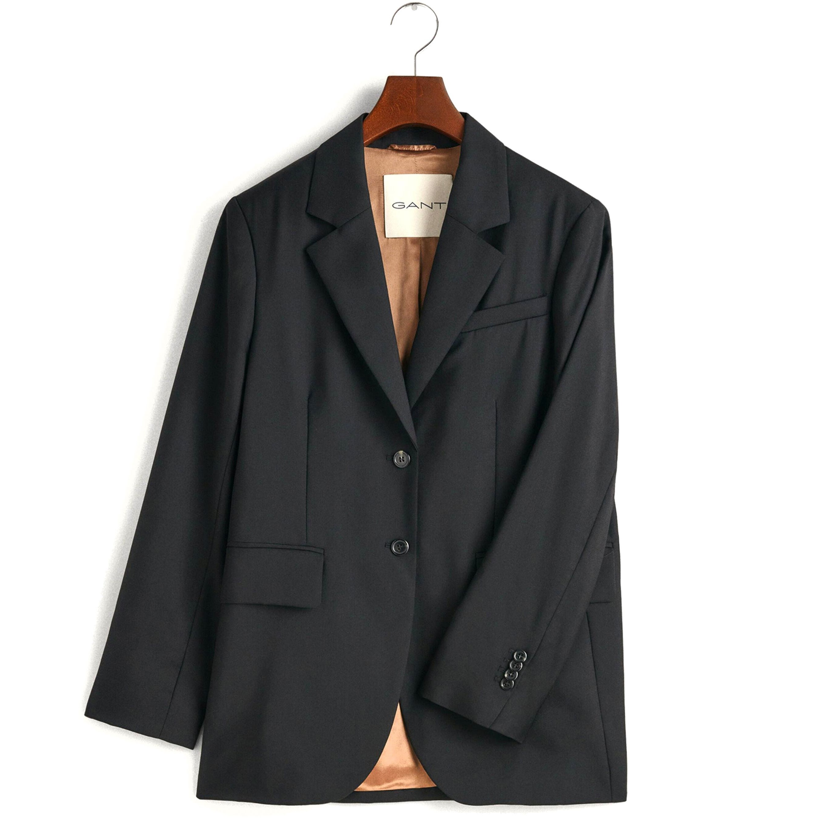 GANT Švarkas moterims, Juoda, REG WOOL BLAZER 1