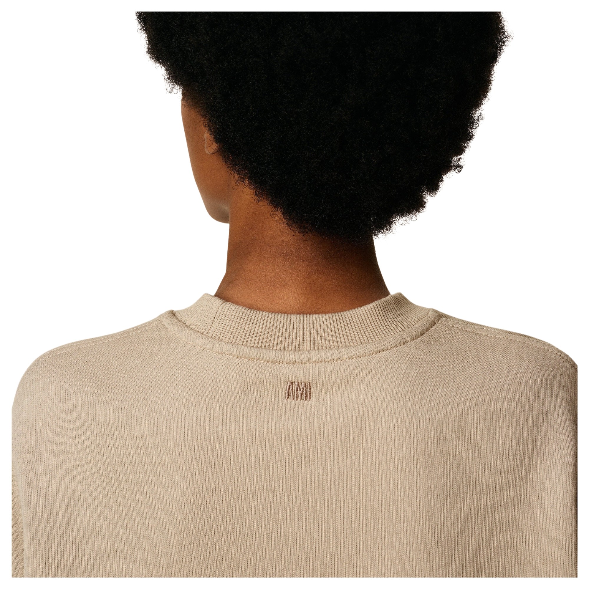 AMI PARIS Sportinis nertinis moterims, Smėlio, Ami de coeur sweatshirt 2