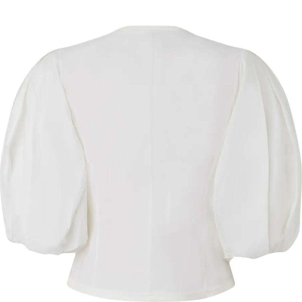 PINKO Marškiniai trump. rankovėmis moterims, Balta, Rudi blouse 2