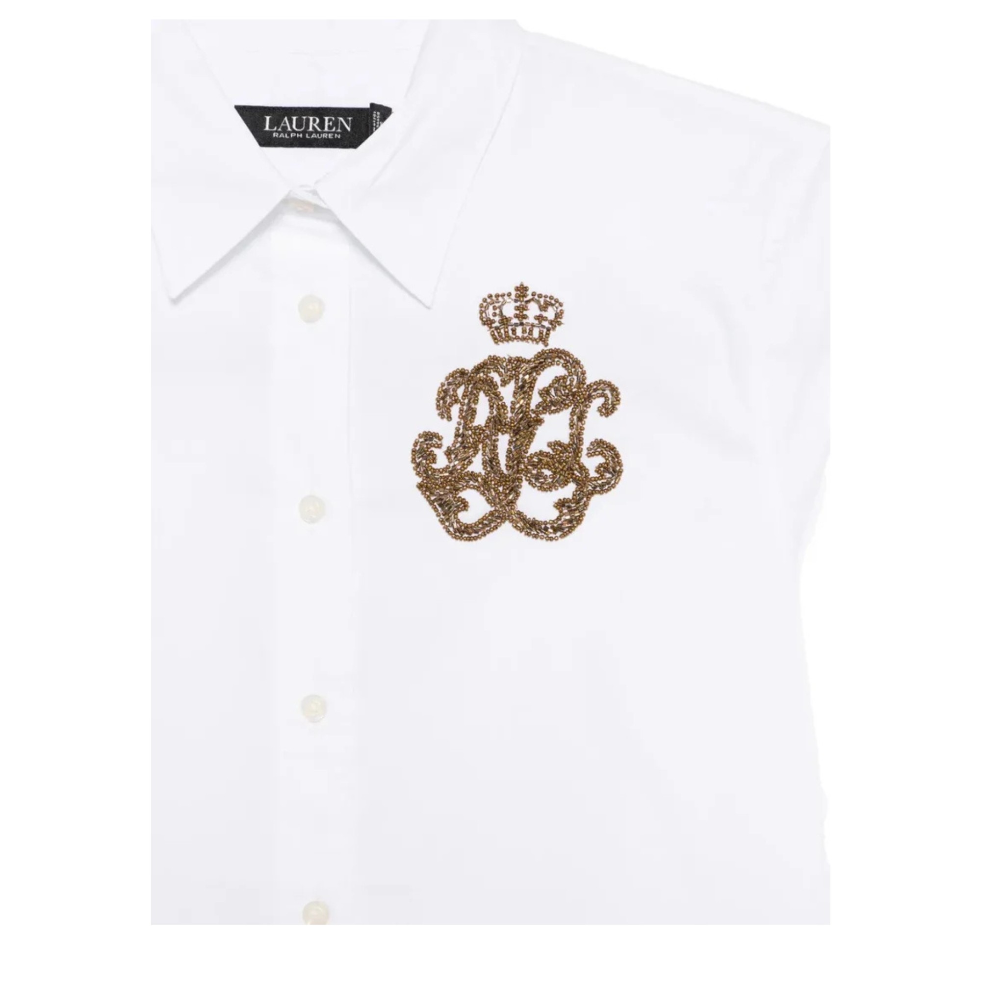 LAUREN RALPH LAUREN Marškiniai ilgomis rankovėmis moterims, Balta, Long sleeve button front shirt 3