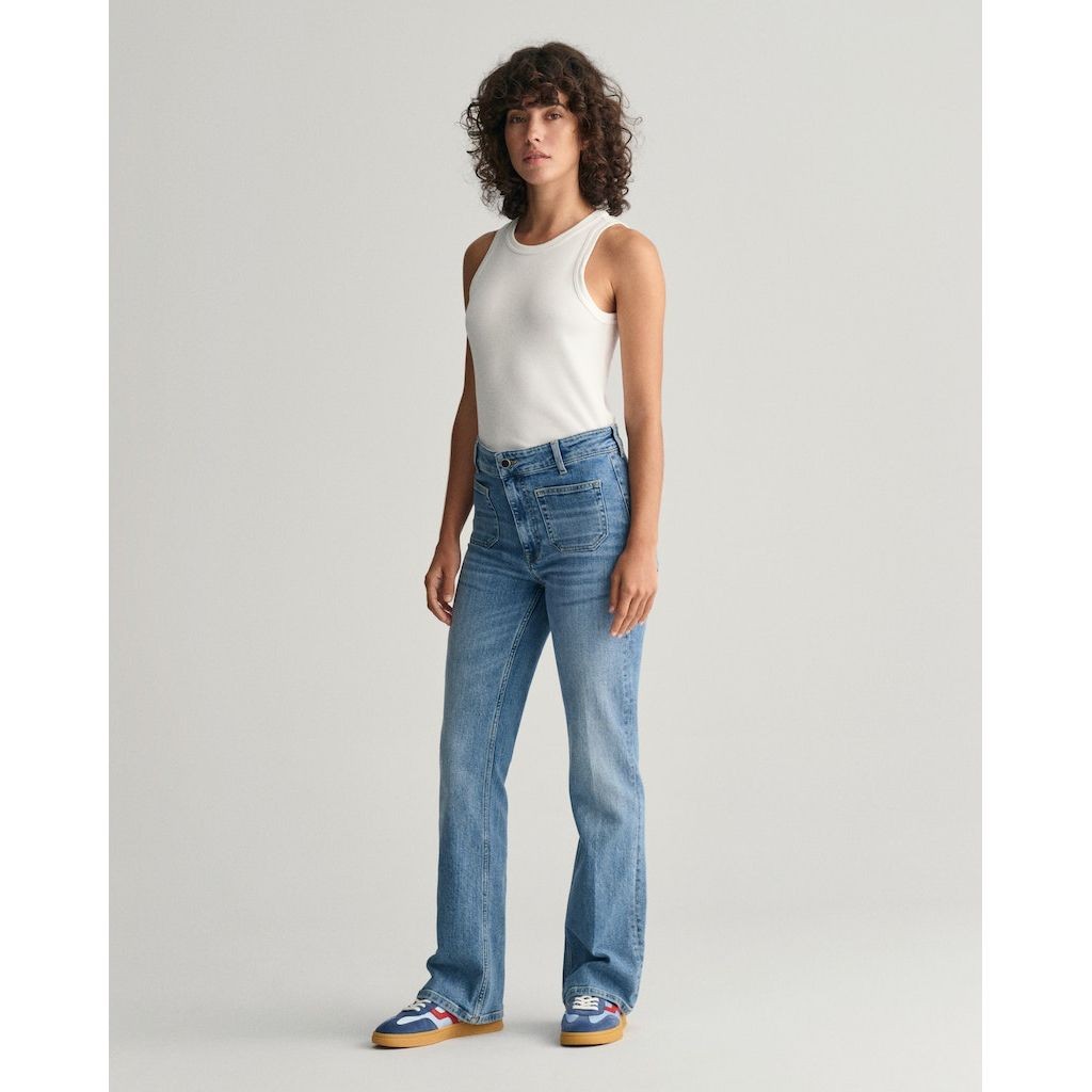GANT Slim džinsai moterims, Mėlyna, SLIM FLARE JEANS 5
