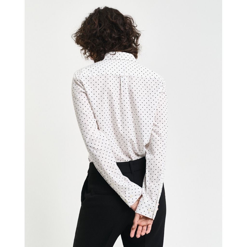 GANT Marškiniai ilgomis rankovėmis moterims, Smėlio, Reg dot print voile shirt 3