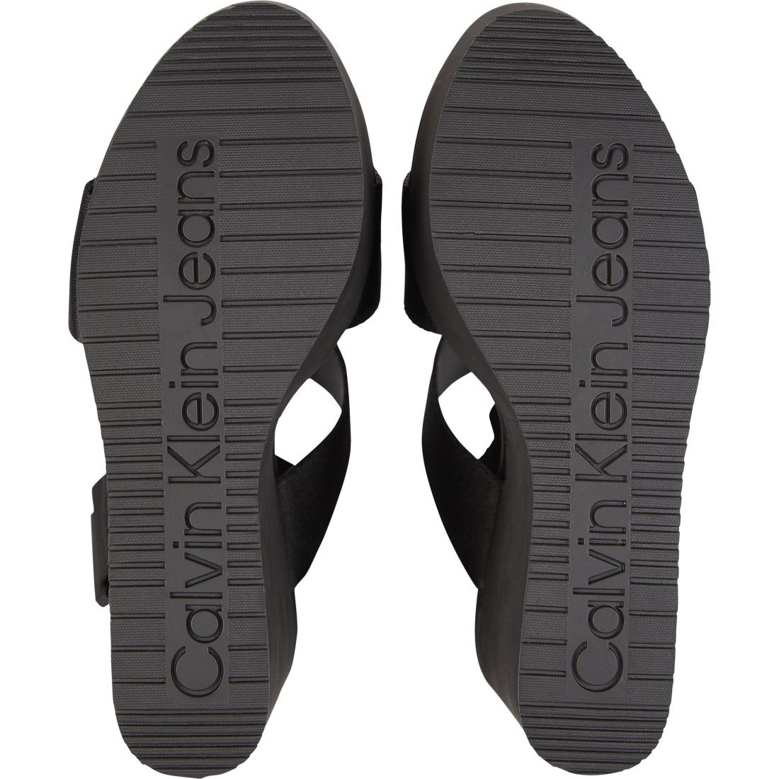 CALVIN KLEIN JEANS Basutės moterims, Juoda, Wedge sandal webbing 5
