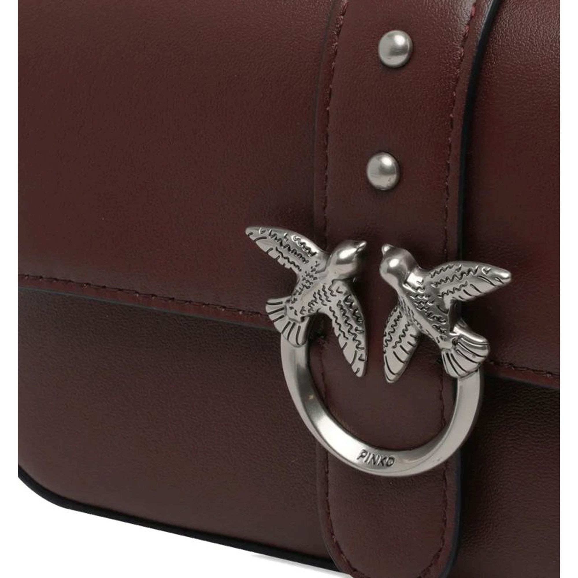 PINKO Rankinė per petį moterims, Vyšninė, Love one slouchy baby vitello 4