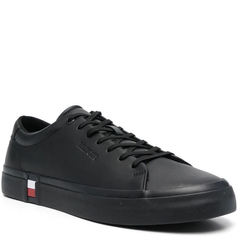 TOMMY HILFIGER Sportiniai bateliai vyrams, Juoda, VULC CORPORATE LEATHER 1
