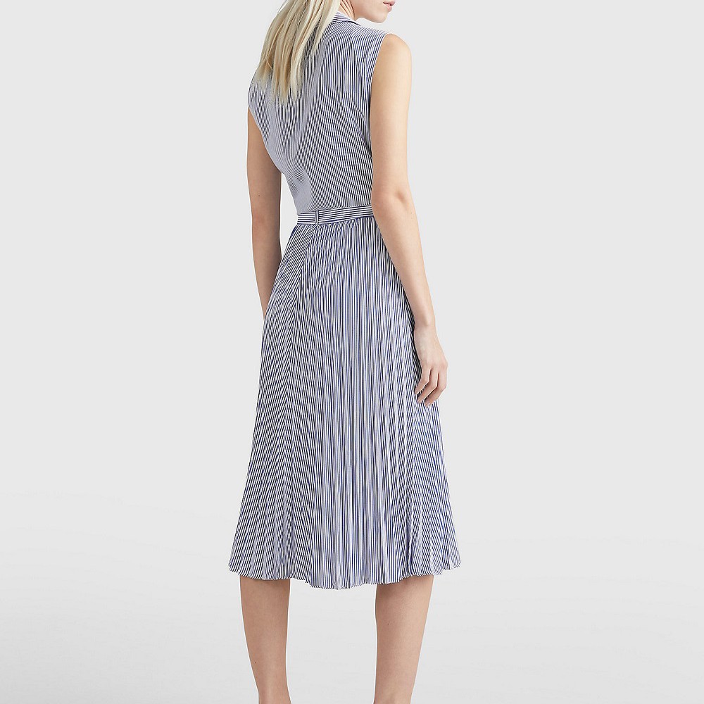TOMMY HILFIGER Midi suknelė moterims, Mėlyna, Pleated ithaka midi skirt 3