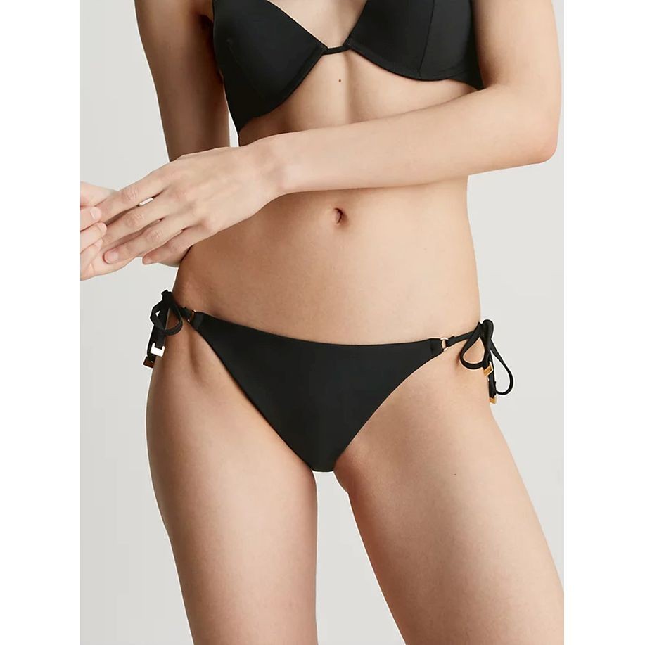 CALVIN KLEIN UW Apatinė kostiumėlio dalis moterims, Juoda, String side tie 2