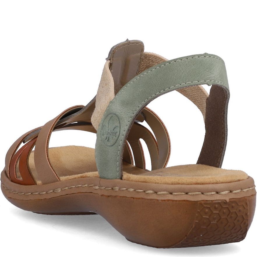 RIEKER Basutės moterims, Žalia, SANDALS 4