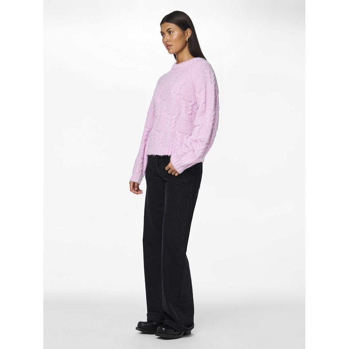 PIECES Megztinis moterims, Rožinė, Neo oneck knit 3