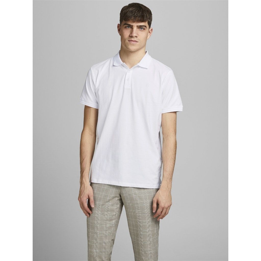 JACK & JONES Polo marškiniai trumpos rank. vyrams, Balta, JPRBLALOGO SPRING SS 7