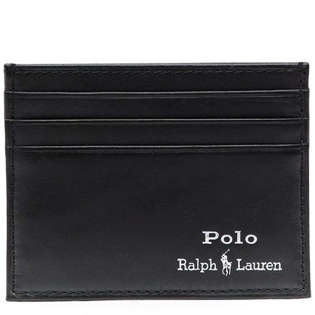 POLO RALPH LAUREN Piniginė vyrams, Juoda, Smooth leather card case 1