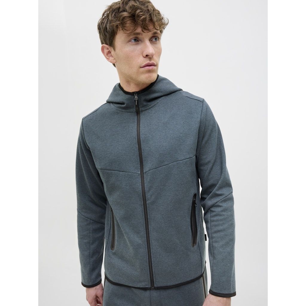 JACK & JONES Lengva striukė vyrams, Mėlyna, Fusion sweat zip hood 6