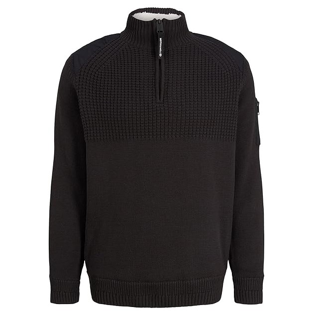 TOM TAILOR Megztinis vyrams, Juoda, Megztiniai 1