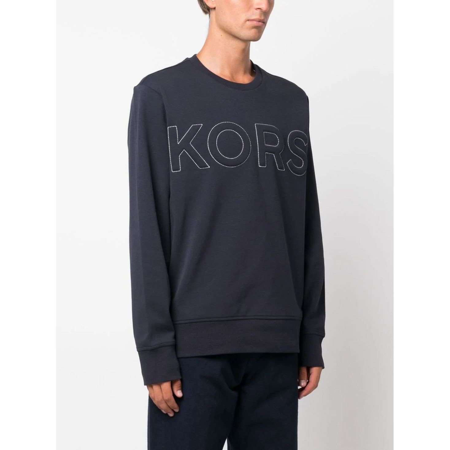 MICHAEL KORS Marškinėliai trump. rankovėmis vyrams, Mėlyna, Quilted kors crew t-shirt 3