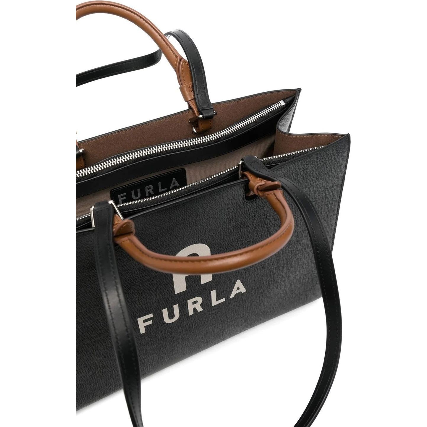FURLA Pirkinių krepšys moterims, Juoda, Furla varsity style l tote 3