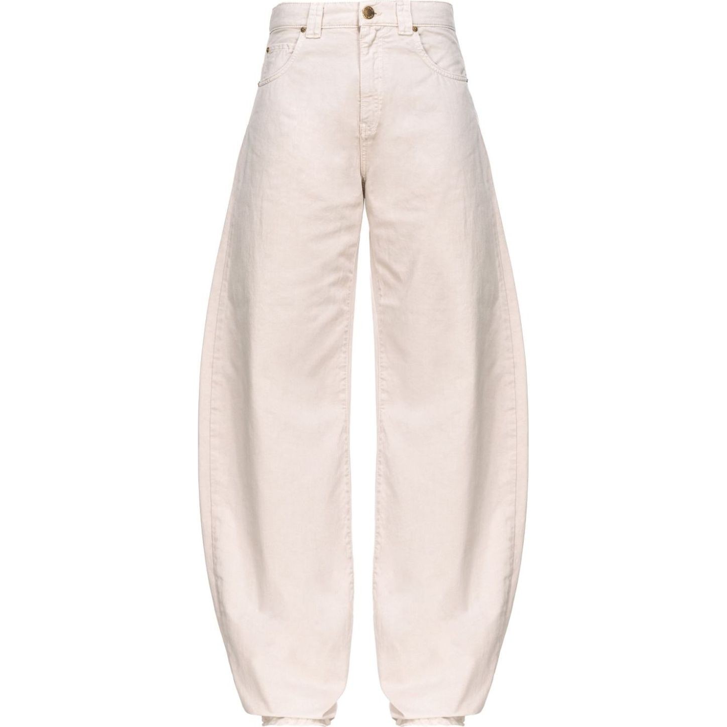 PINKO Platūs džinsai moterims, Smėlio, High-waisted tapered jeans 1