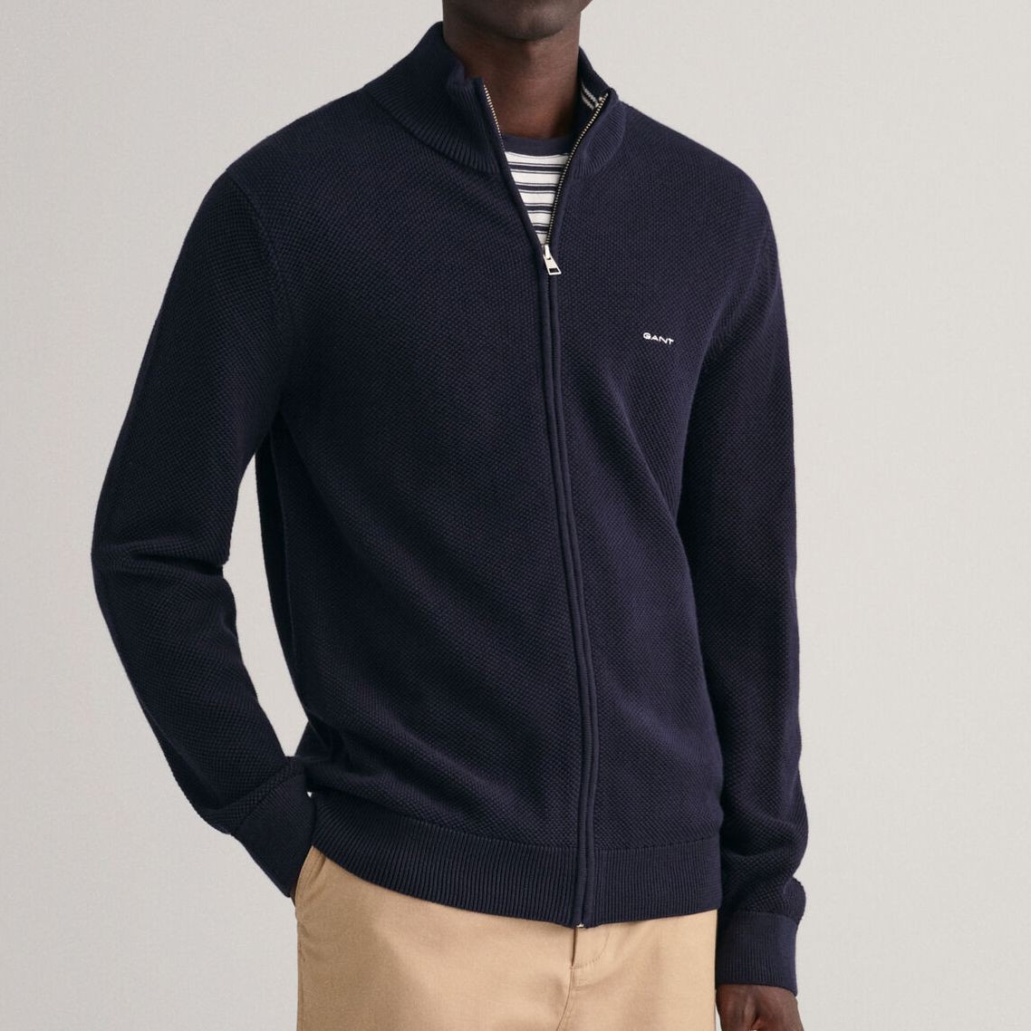 GANT Megztinis vyrams, Mėlyna, D2. ARAN CABLE C-NECK 2