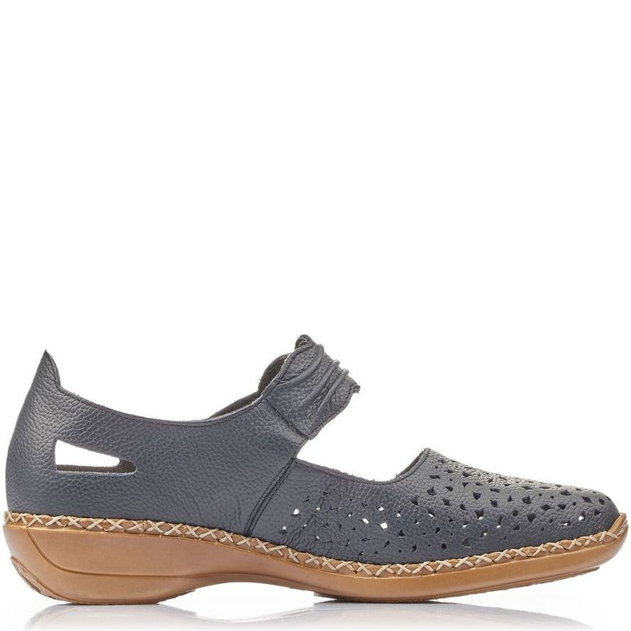 RIEKER Bateliai - moterims, Mėlyna, SANDALS 3