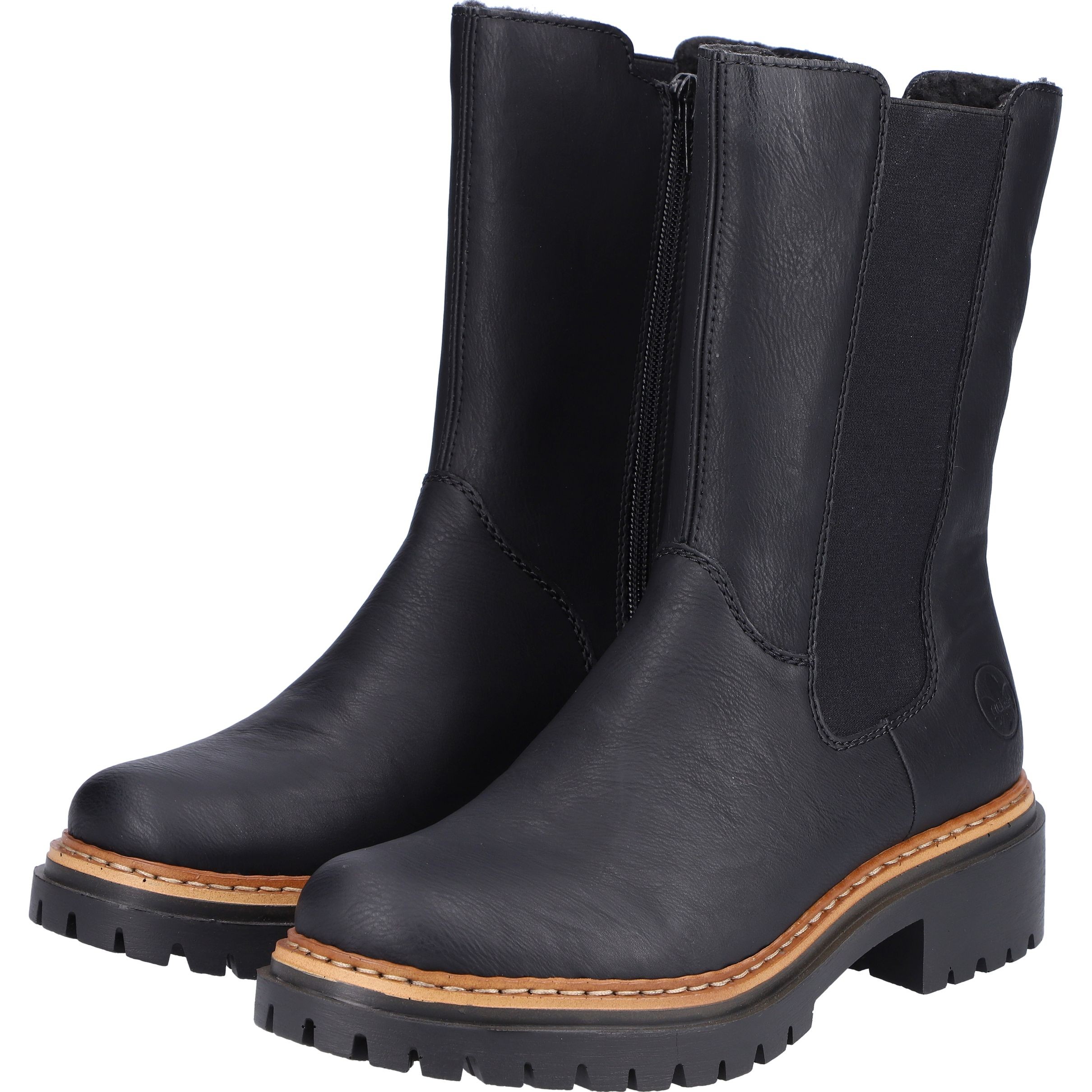 RIEKER Aulinukai moterims, Juoda, Ladies mid height boots 11