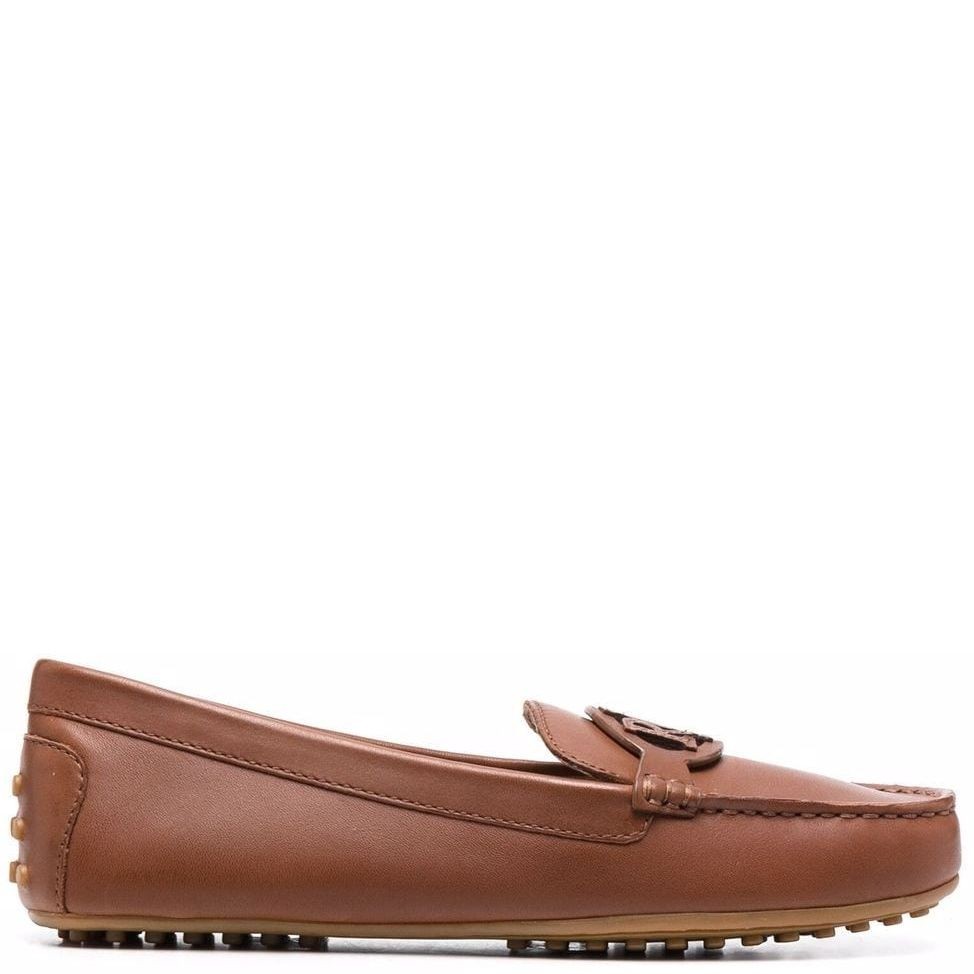 LAUREN RALPH LAUREN Mokasinai moterims, Smėlio, Brynn burnished leather driver 2