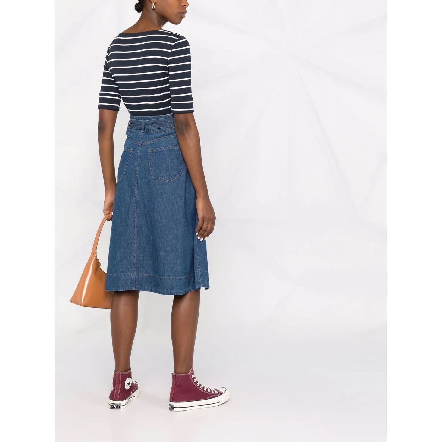 LAUREN RALPH LAUREN Marškiniai trump. rankovėmis moterims, Mėlyna, Striped boatneck top 3