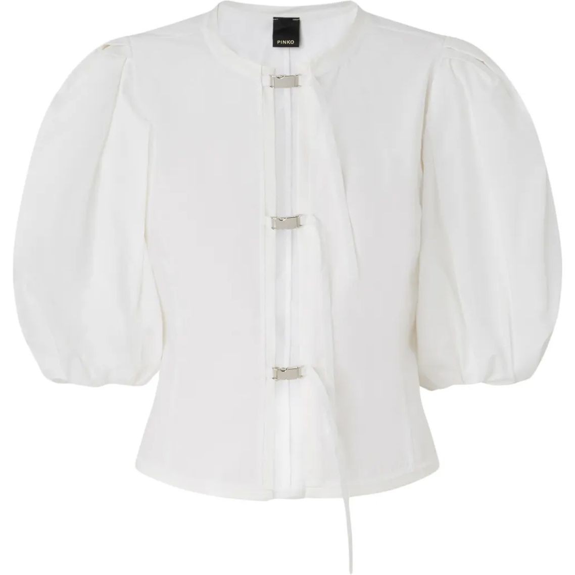 PINKO Marškiniai trump. rankovėmis moterims, Balta, Rudi blouse 1