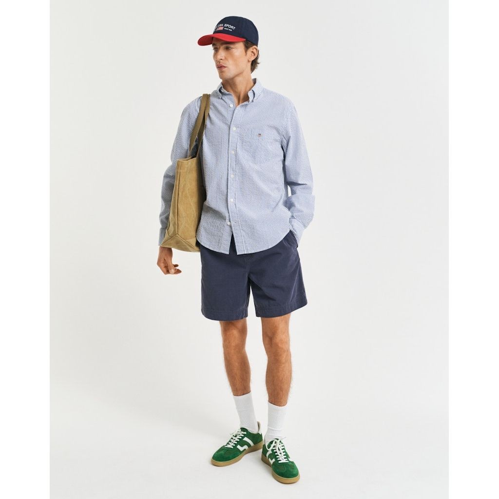 GANT Marškiniai ilgomis rankovėmis vyrams, Mėlyna, Reg seesucker stripe shirt 5