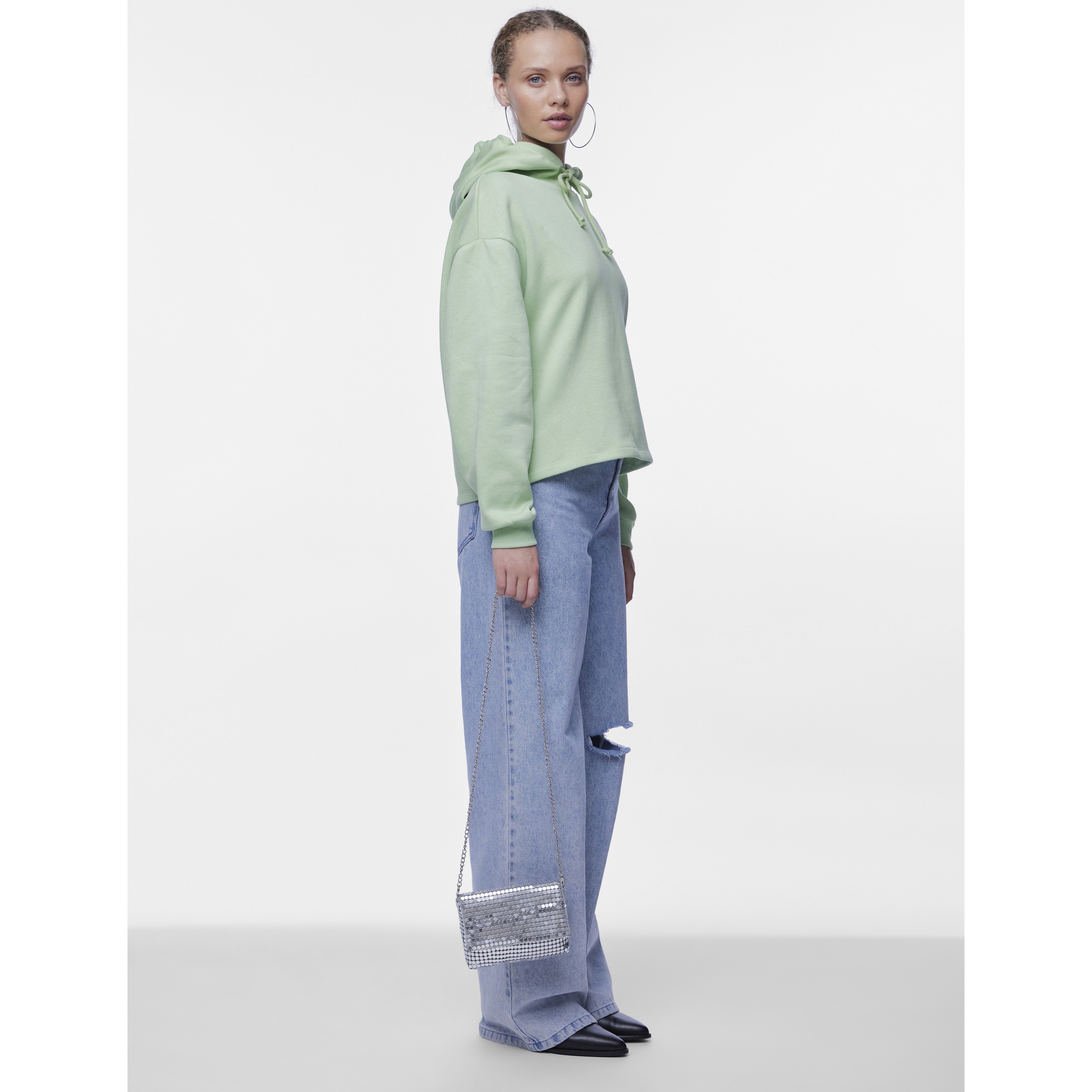 PIECES Rankinė, krepšys moterims, Sidabrinė, PCSMILLA METAL C 3