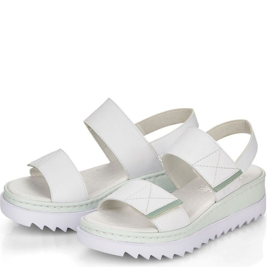 RIEKER Basutės moterims, Balta, SANDALS 8