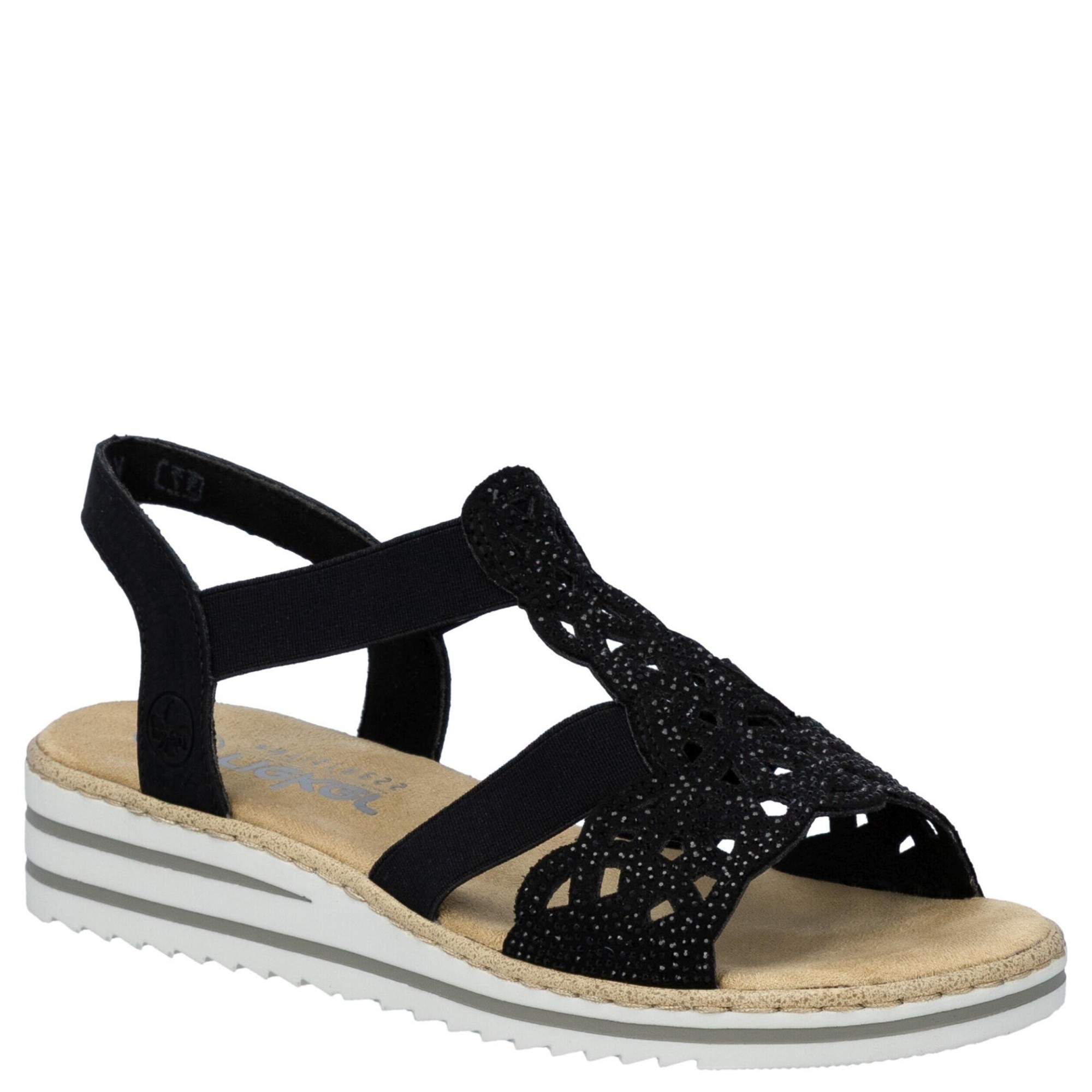 RIEKER Basutės moterims, Juoda, Sandals 1