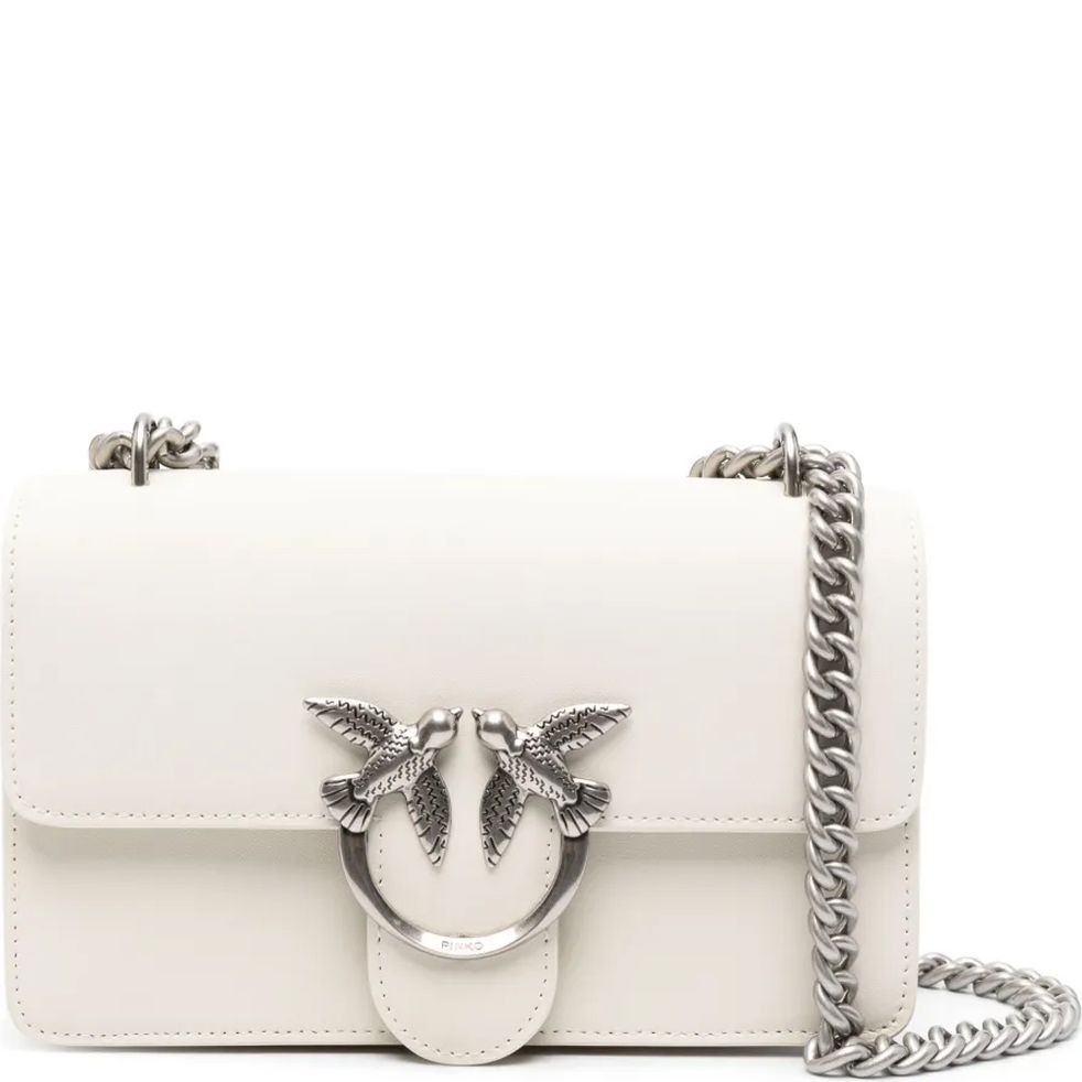 PINKO Rankinė per petį moterims, Balta, Love one mini shoulder bag 1