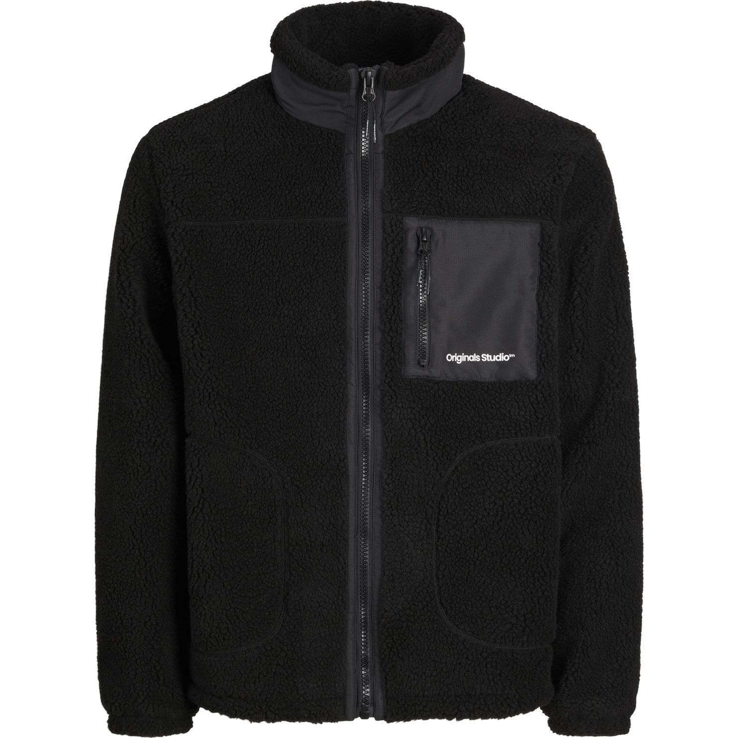 JACK & JONES Lengva striukė vyrams, Juoda, Vester bro teddy jacket 1