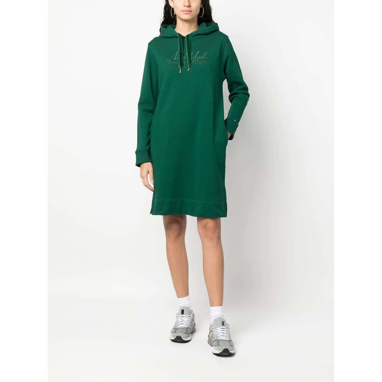 TOMMY HILFIGER Midi suknelė moterims, Žalia, Regular trim hood short dress 2
