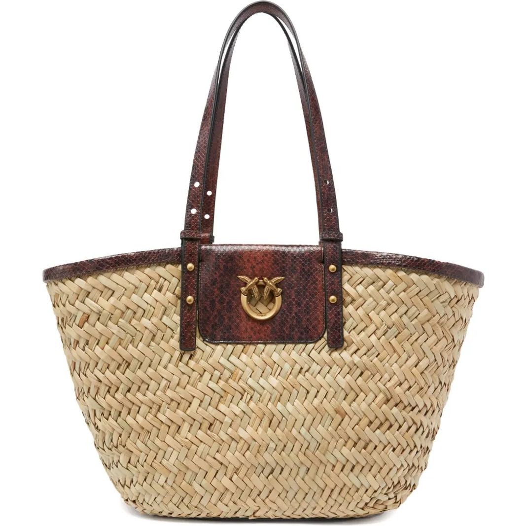 PINKO Pliažo krepšys moterims, Ruda, Love summer bag 1