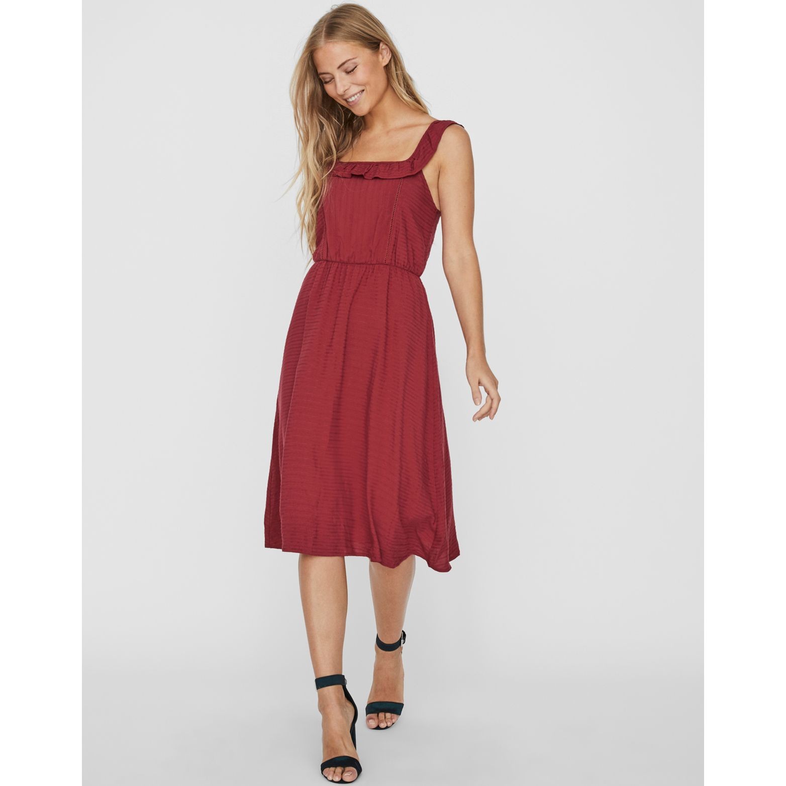 VERO MODA Maxi suknelė moterims, Raudona, VMSIFF BLK SINGL 4