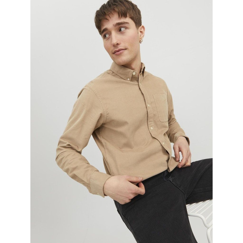 JACK & JONES Marškiniai ilgomis rankovėmis vyrams, Ruda, Classic cord shirt 7