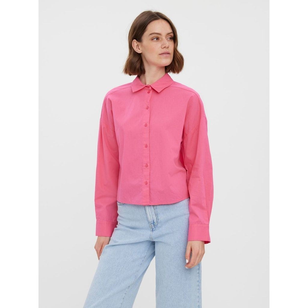 VERO MODA Marškiniai moterims, Rožinė, VMSTINNA L/S CROPPED 3