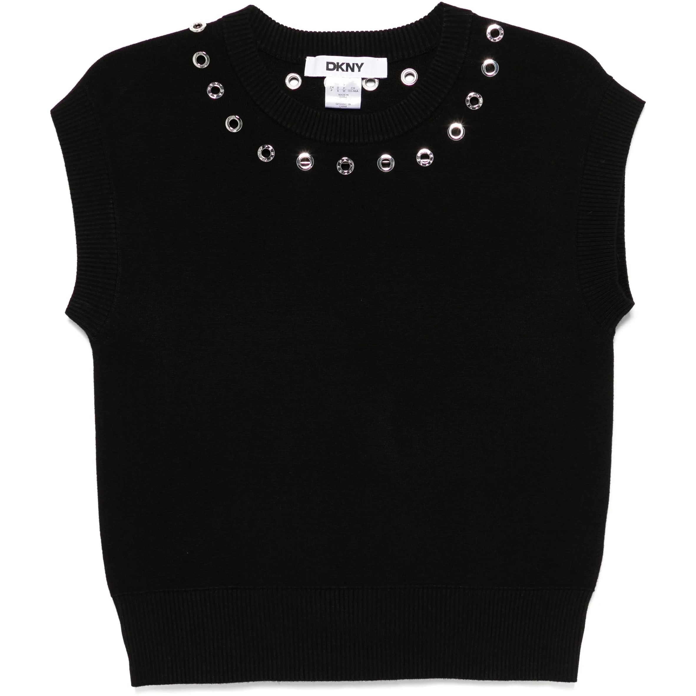 DKNY Megztinis moterims, Juoda, S/l logo gromet swtr 1