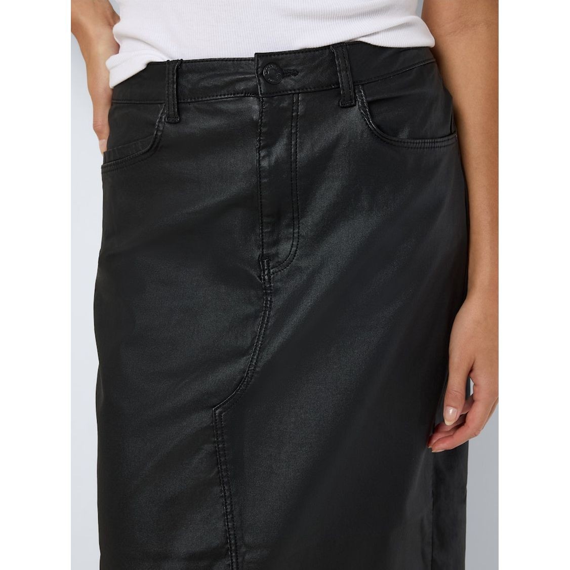 NOISY MAY Midi sijonas moterims, Juoda, Kath slit long skirt 6