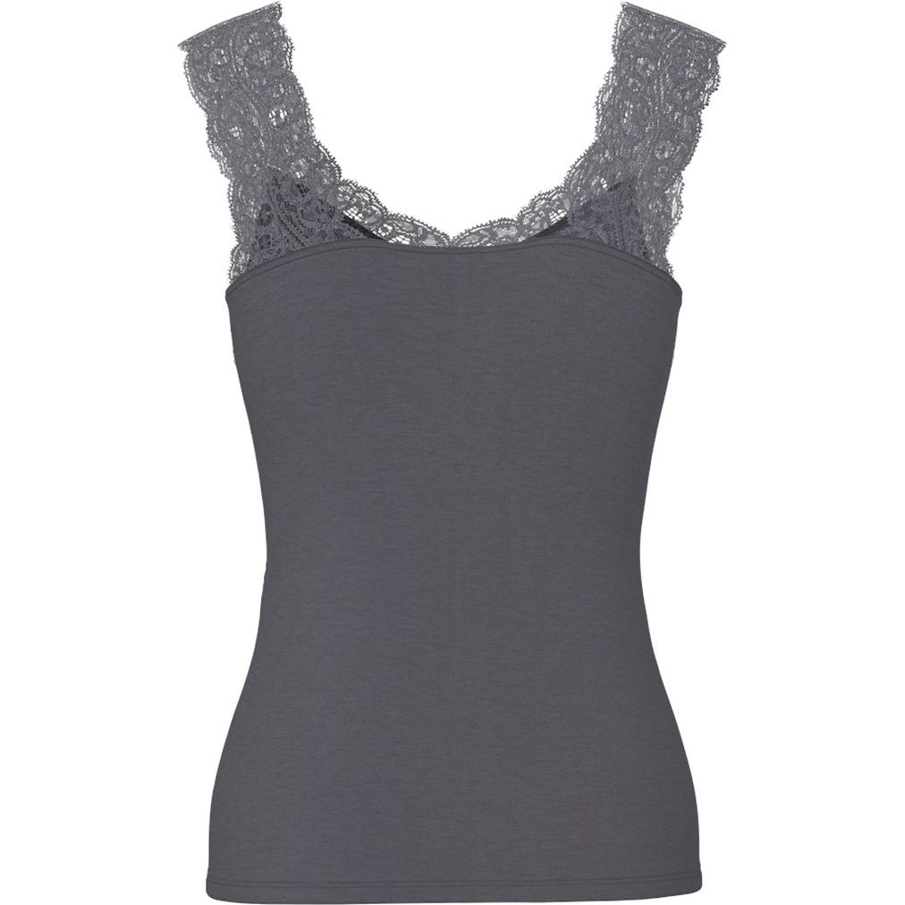 PIECES Marškiniai be rankovių moterims, Pilka, Barbera lace top 2